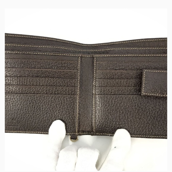 Authentic Gucci GG Beige Brown Canvas Leather Wallet - Picture 4 of 10